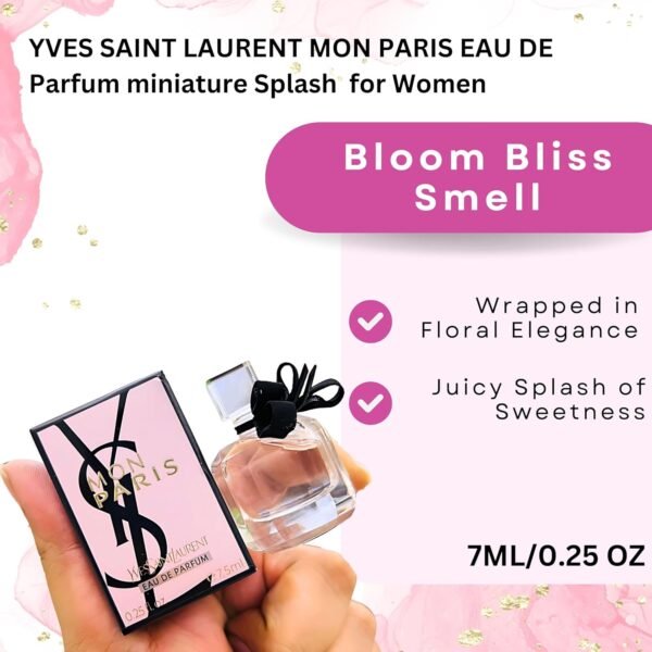 Yves Saint Laurent Mon Paris Eau De Parfum Splash Miniature for Women 7ml/0.25 Oz - Image 3