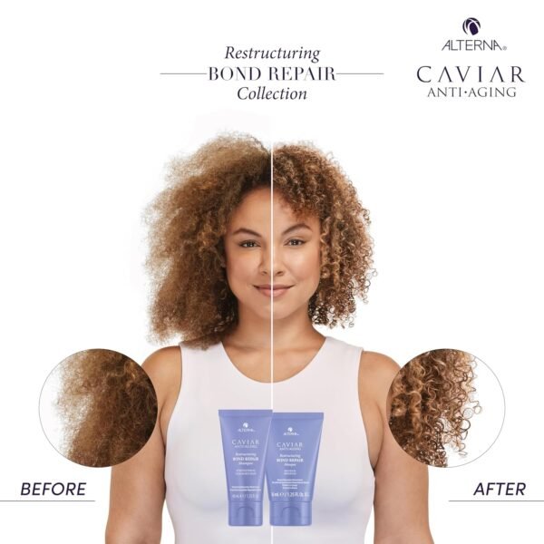 Alterna Haircare CAVIAR Anti-Aging Restructuring Bond Repair Travel Kit - Shampoo, Conditioner, Masque | Strengthens and Protects Damaged Hair - Image 5