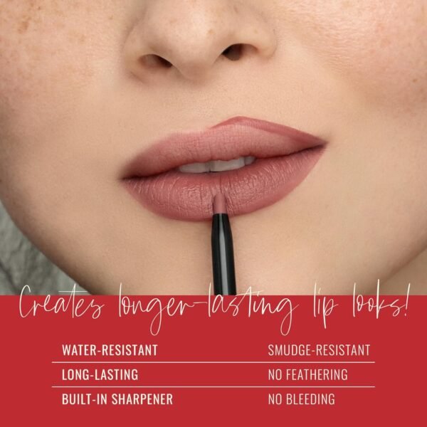 Runway Rogue Designer Liner Lip Pencil, Matte Soft Mocha Lip Liner Pencil and Lip Liner Sharpener, ‘Trendsetter’ - Image 5
