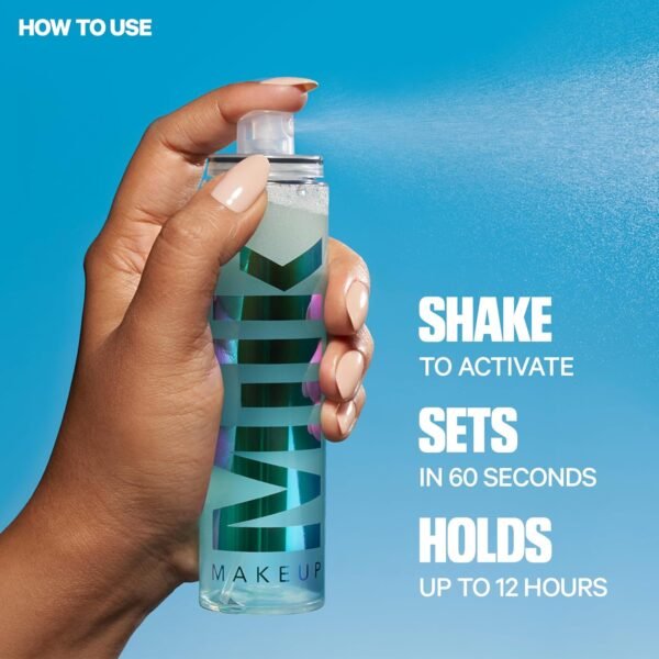 Milk Makeup Hydro Grip Set + Refresh Spray with Hyaluronic Acid – Sets Makeup + Hydrates Skin for Up to 12 Hours – Long-Lasting, Alcohol-Free Facial Mist for Dewy, Radiant Skin - Image 6