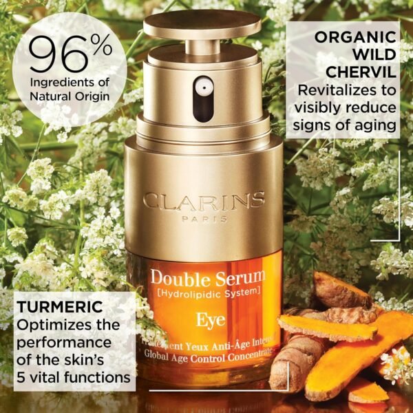 Clarins Double Serum Eye | Anti-Aging Eye Treatment | Visibly Smoothes, Firms, Hydrates and Revitalizes For More Youthful-Looking Eyes In Just 7 Days* | 13 Plant Extracts, Including Turmeric - Image 4
