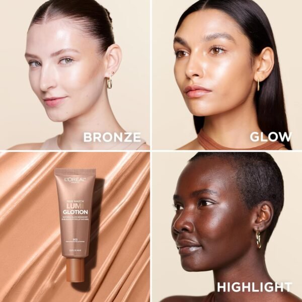 L'Oreal Paris Makeup True Match Lumi Glotion, Natural Glow Enhancer, Illuminator Highlighter, Bronzing Drops For a Sun-Kissed Glow, 903 Medium - Image 8