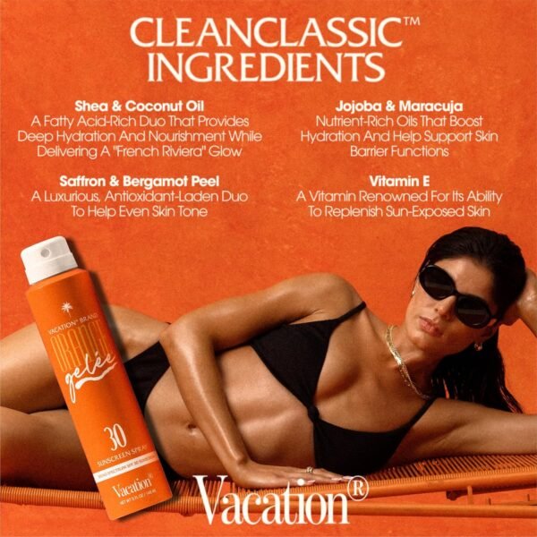 Vacation Orange Gelée SPF 30 Sunscreen Spray Oil & Air Freshener Bundle, Tanning Oil with SPF, Suntan Lotion Spray, Transparent on All Skin Tones, Dermatologist-Tested, Vegan, 5 Fl. Oz. - Image 8