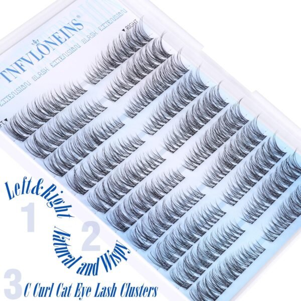 Natural Lash Clusters Wispy Cluster Eyelash Extensions Left&Right Cluster Lashes C Curl Individual Lashes Extension DIY Natural Eye Lash Clusters by TNFVLONEINS - Image 4