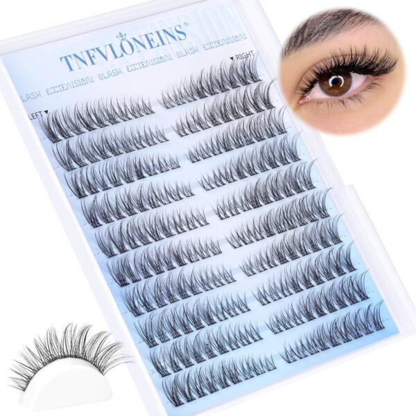 Natural Lash Clusters Wispy Cluster Eyelash Extensions Left&Right Cluster Lashes C Curl Individual Lashes Extension DIY Natural Eye Lash Clusters by TNFVLONEINS - Image 2