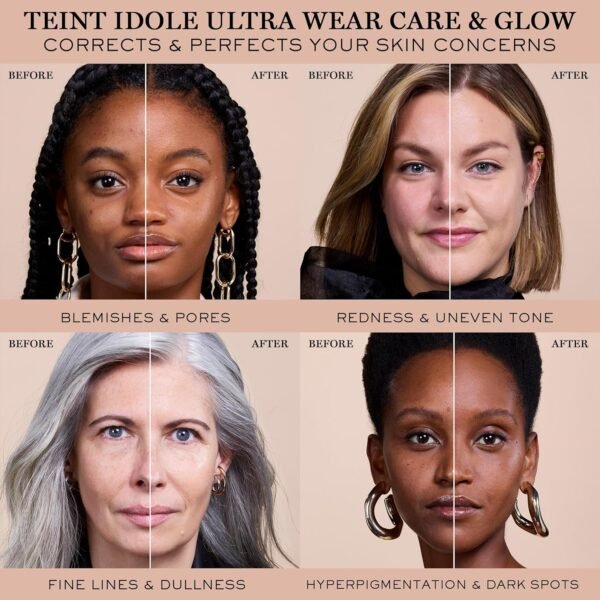 Lancôme Teint Idôle Ultra Wear Care & Glow Foundation for Up to 24H Healthy Glow - SPF27 - Medium Buildable Coverage & Natural Glow Finish - Image 7