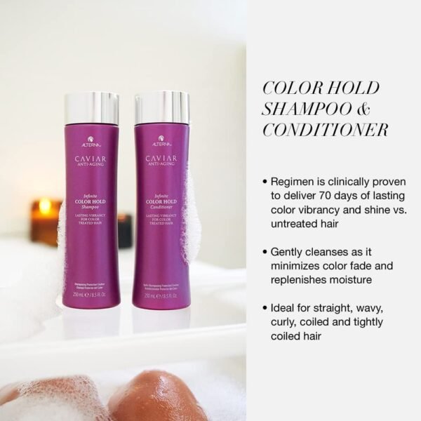 Alterna Caviar Anti-Aging Infinite Color Hold Shampoo and Conditioner Standard Set, 8.5oz each | For Color Treated Hair | Minimizes Color Fade | Sulfate Free - Image 3