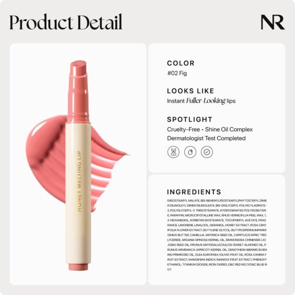 Nature Republic HONEY MELTING LIP (02 FIG) SOFT LIP STICK, Hydrating Gloss, Moisturizing balms, Sheer tint, Shine & Nude, Glowy Finish, korean make up - Image 8