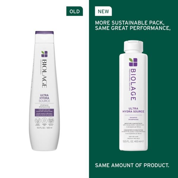 Biolage Ultra Hydra Source Shampoo - Deeply Moisturizes Very Dry Hair, For Thick, Coarse Hair, Infused with Micro-dosed with Cupuaçu Butter & Salicylic Acid - Image 3