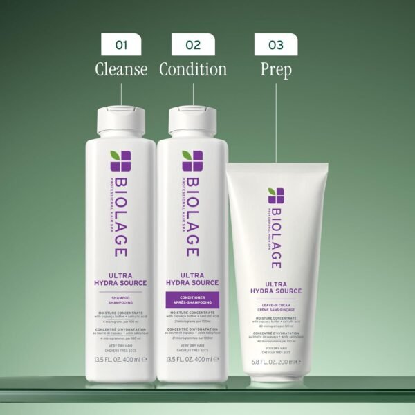 Biolage Ultra Hydra Source Shampoo - Deeply Moisturizes Very Dry Hair, For Thick, Coarse Hair, Infused with Micro-dosed with Cupuaçu Butter & Salicylic Acid - Image 9