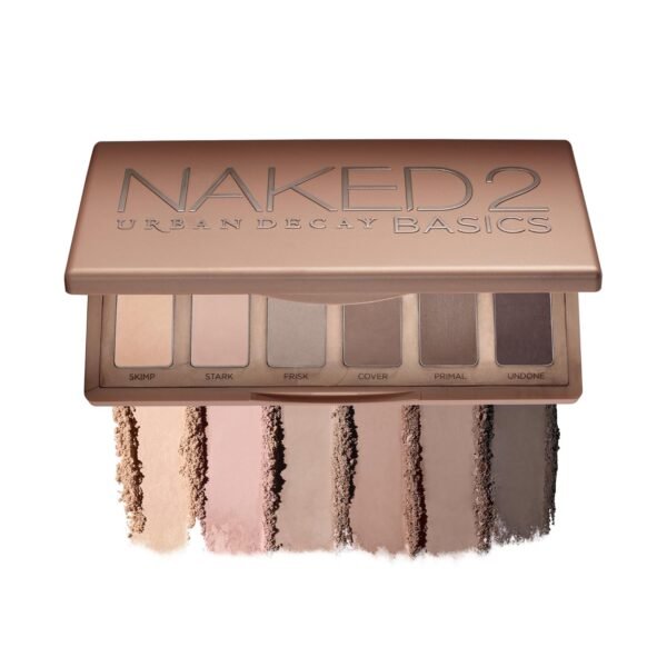 Urban Decay Naked 2 Basics Mini Eyeshadow Palette - 6 Matte Nude Shadows, Multi-Use Powder for Eye, Contour, or Brows, Ultra-Blendable Cool-Tone Neutrals, Long-lasting Wear, Travel Makeup with Mirror - Image 2