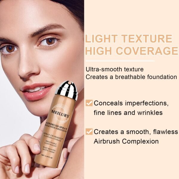 AirBrush Foundation Spray Set, Spray Foundation Makeup and Hydrating Face Air Primer Kit, Longwear Waterproof Liquid Matte Foundation Mist for Flawless Look (02 Beige) - Image 5