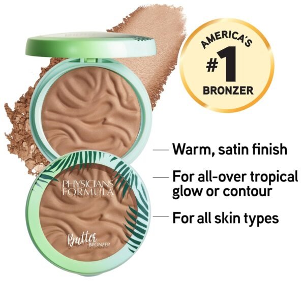 Physicians Formula Murumuru Butter Bronzer, Moisturizing, Nourishing Murumuru Butter Blend for Silky All-Day Luminous Glow, Dermatologist Tested, Hypoallergenic, Vegan & Cruelty-Free -Bronzer - Image 3