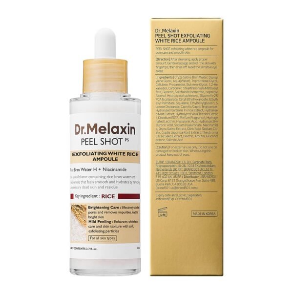 Peel Shot Glow White Rice Peeling Ampoule, Soft Exfoliating Face and Body Scrub Dead Skin Cells Remover for All Skin Types korean skin care 80ml - Image 10