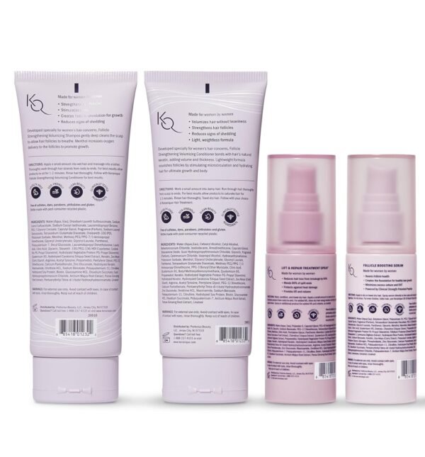 Keranique Hair Products Set for Thinning Hair - Volumizing Shampoo, Conditioner, Follicle Booster Serum, Spray for Fine Texture Boost, and Keratin Repair for Women - Image 9