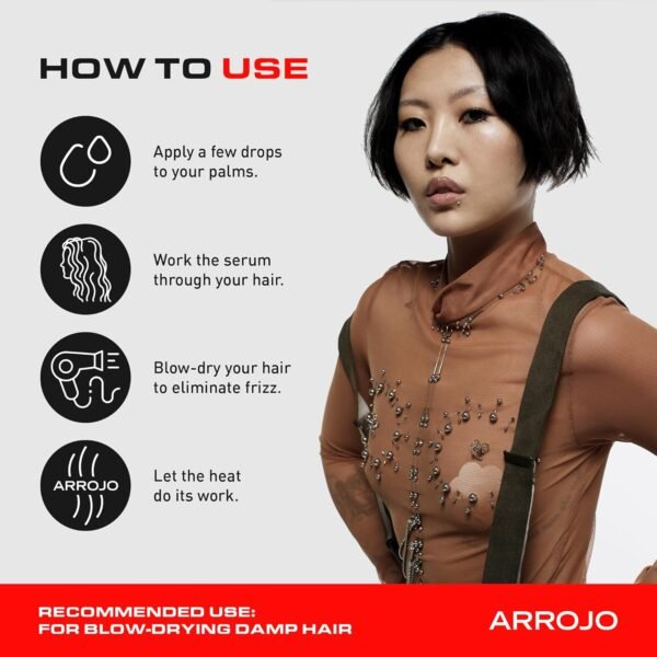 Arrojo Frizz Control Serum, 4oz – Sulfate & Paraben-Free Hair Serum for Frizzy and Damaged Hair for Men & Women – Lavender-Pear Scented - Image 7