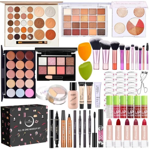 All in One Makeup Kit, Makeup Kit for Women Full Kit, Make Up Gift Set for Women, Makeup Essential Bundle Includes Foundation Eyeshadow Palette Concealer Lipstick Eyeliner Mascara Cosmetic Brush Set - Image 2