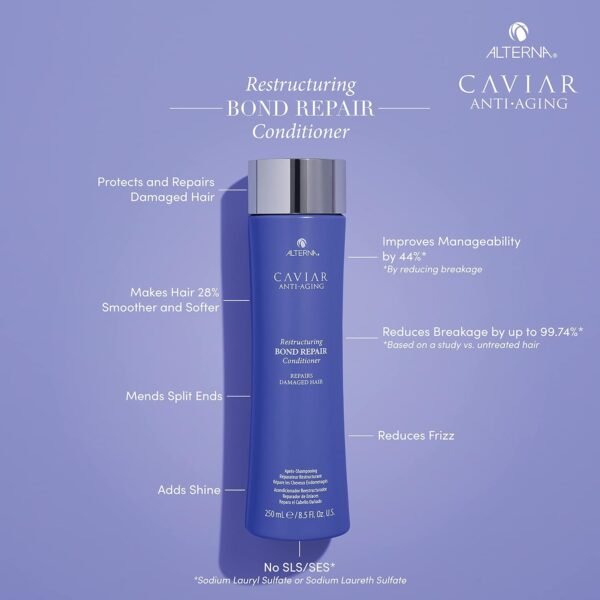 Alterna Caviar Anti-Aging Restructuring Bond Repair Shampoo and Conditioner Jumbo Set, 16.5oz each | Rebuilds & Strengthens Damaged Hair | Sulfate Free - Image 4